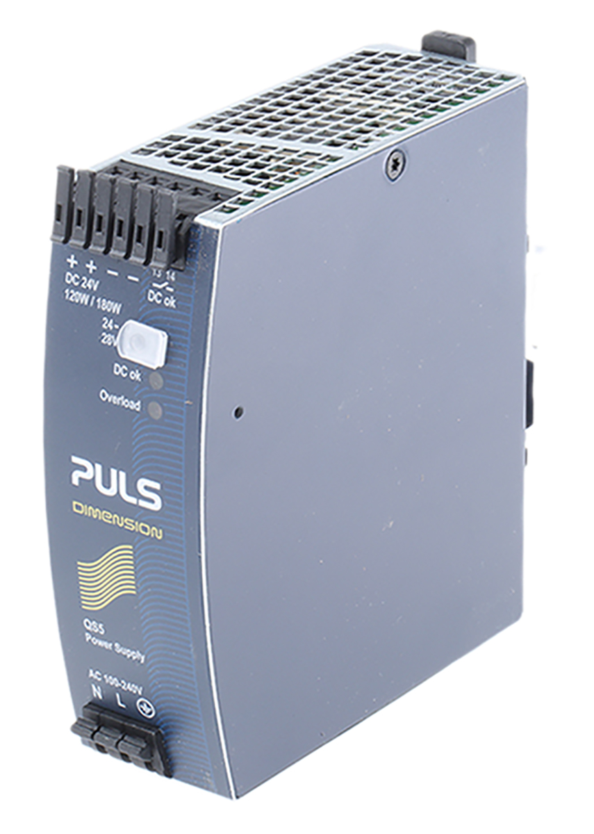 PULS DIMENSION Q Switched Mode DIN Rail Power Supply, 100 → 240V ac ac Input, 24V dc dc Output, 5A Output, 120W