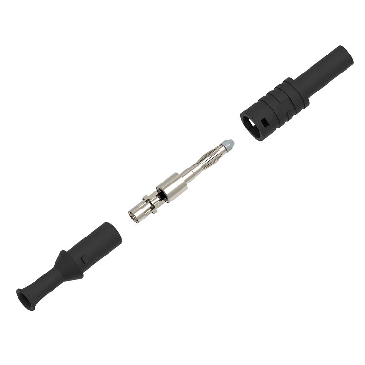 Electro PJP Black Male Banana Plug, 4 mm Connector, Solder Termination, 36A, 1kV, Nickel Plating