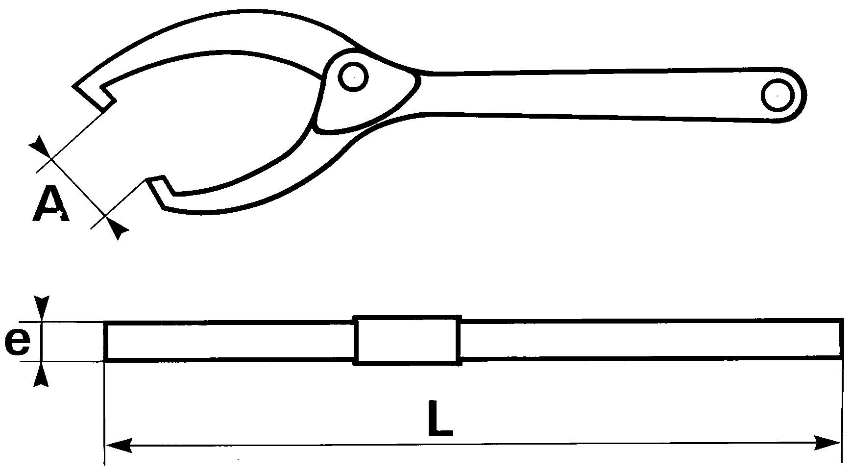 SAM 115 140mm Hook Spanner 320 mm