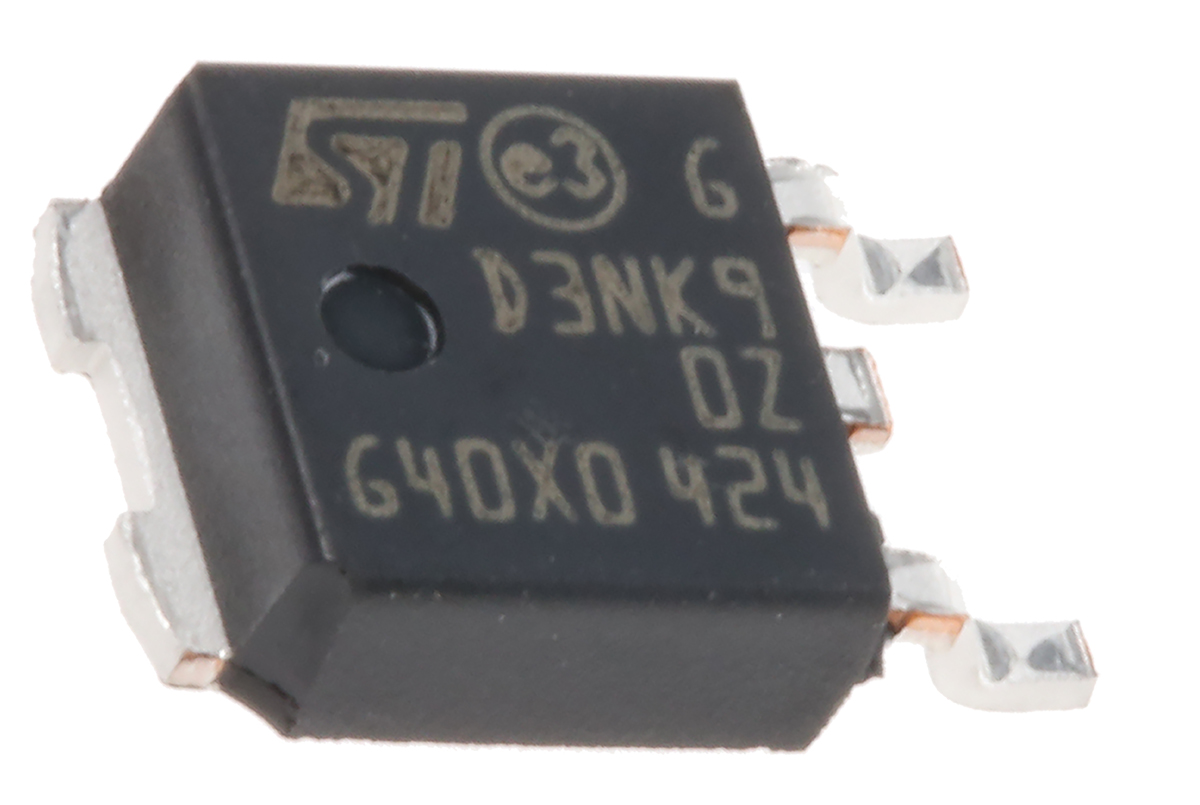 STMicroelectronics Type N-Channel MOSFET, 3 A, 900 V Enhancement, 3-Pin TO-252 STD3NK90ZT4