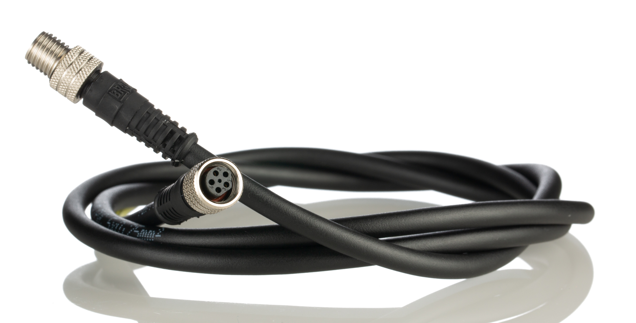 Brad from Molex Female 5 way Threaded to Male 5 way M8 Sensor Actuator Cable, 1 m
