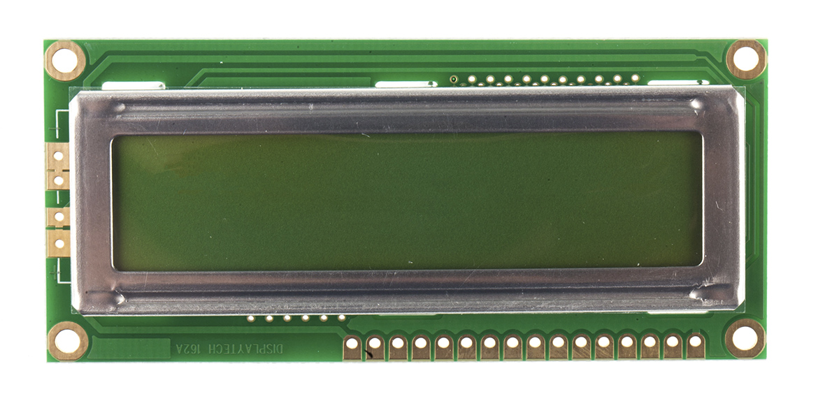 Displaytech 162C-BA-BC Alphanumeric LCD Display Green, 2 Rows by 16 Characters, Reflective