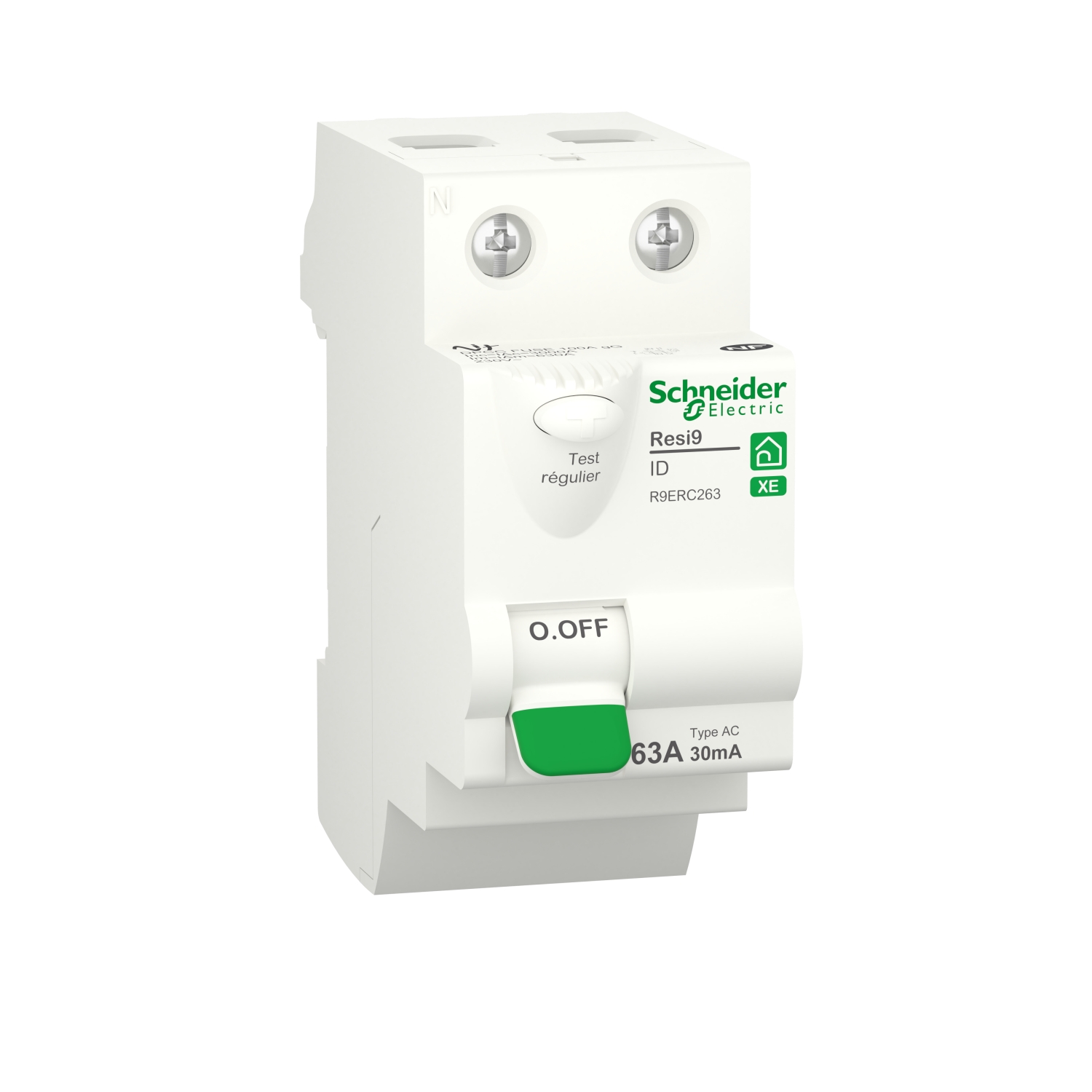 Schneider Electric R9E RCCB, 63A, 2 Pole, 30mA, Type AC, 230V