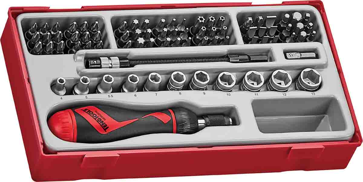 Teng Tools Bits driver set 84 Pieces, Hexagon, Phillips, Slotted, Torx