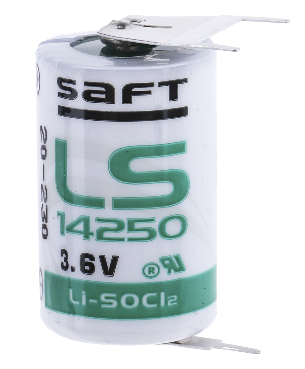 Saft Lithium Thionyl Chloride 3.6V, 1/2 AA Battery
