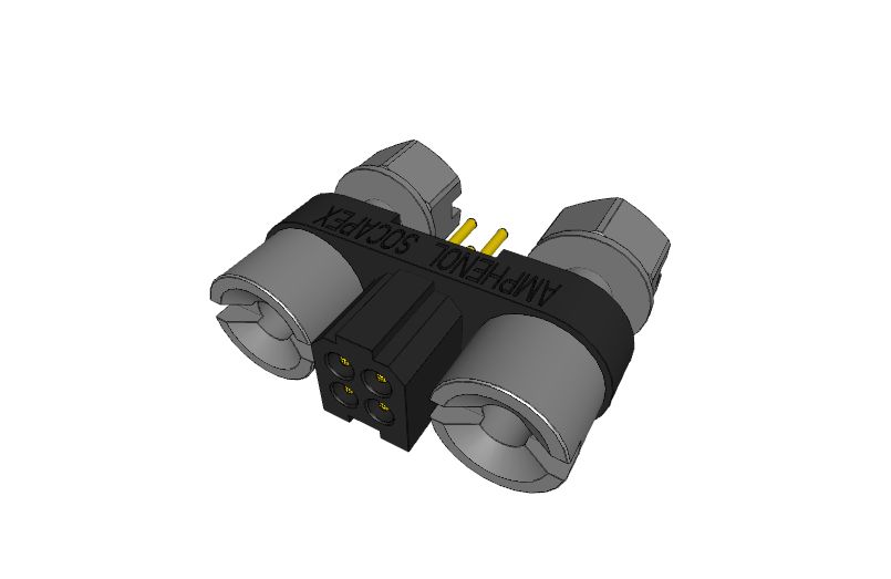 Amphenol Socapex MHDAS Series Straight PCB PCB Header, 4 Contact(s), 1.27 mm Pitch, 2 Row, Shrouded