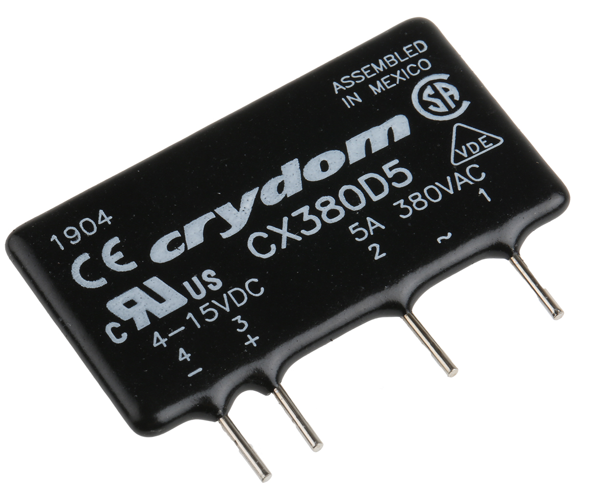 Sensata Crydom CX Series Solid State Relay, 5 A Load, PCB Mount, 530 V ac Load, 15 V dc Control