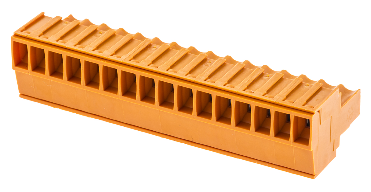 Weidmüller BL Series Pluggable Terminal Block, 16-Contact, 3.5 mm Pitch, 1-Row