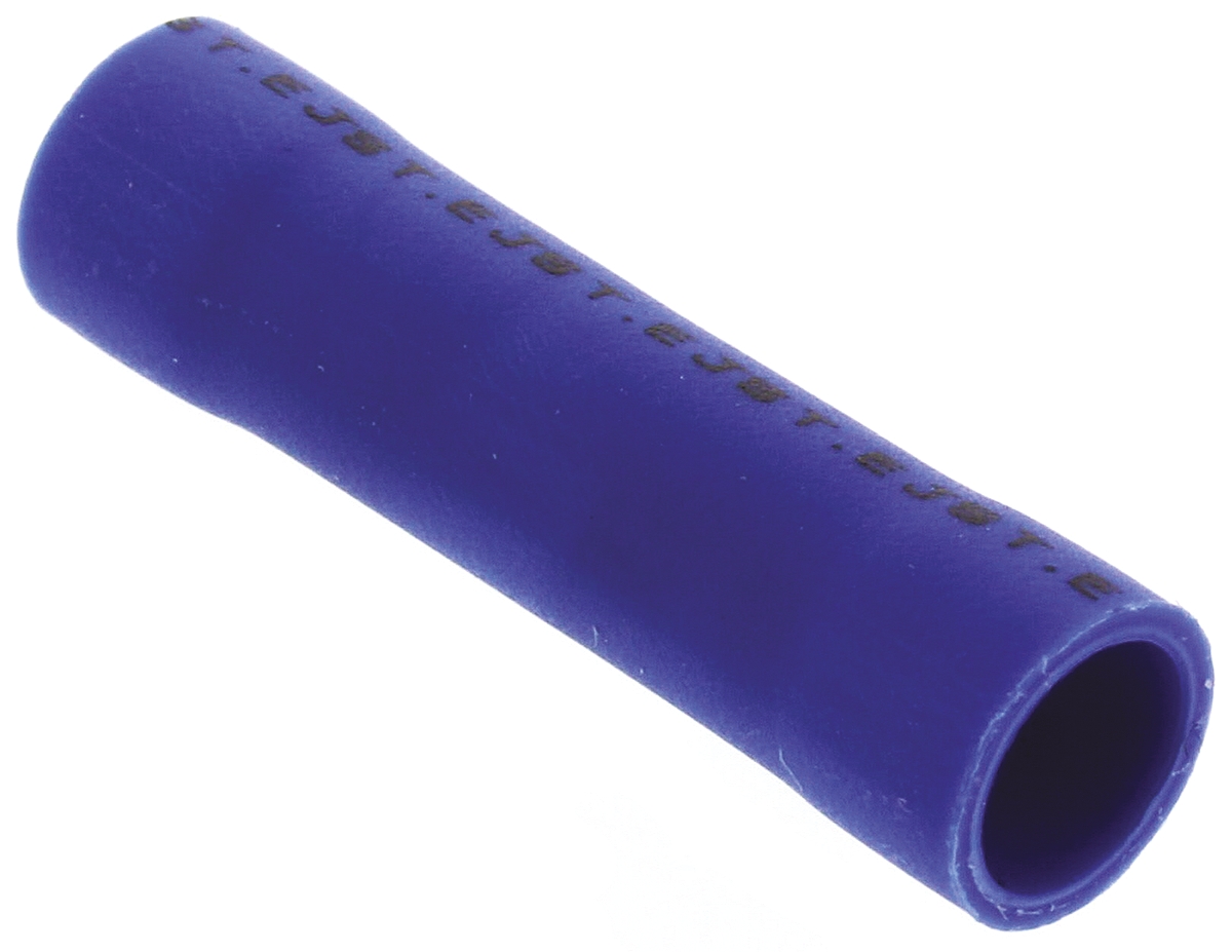 JST, FVC Butt Splice Connector, Blue, Insulated 16 → 14 AWG