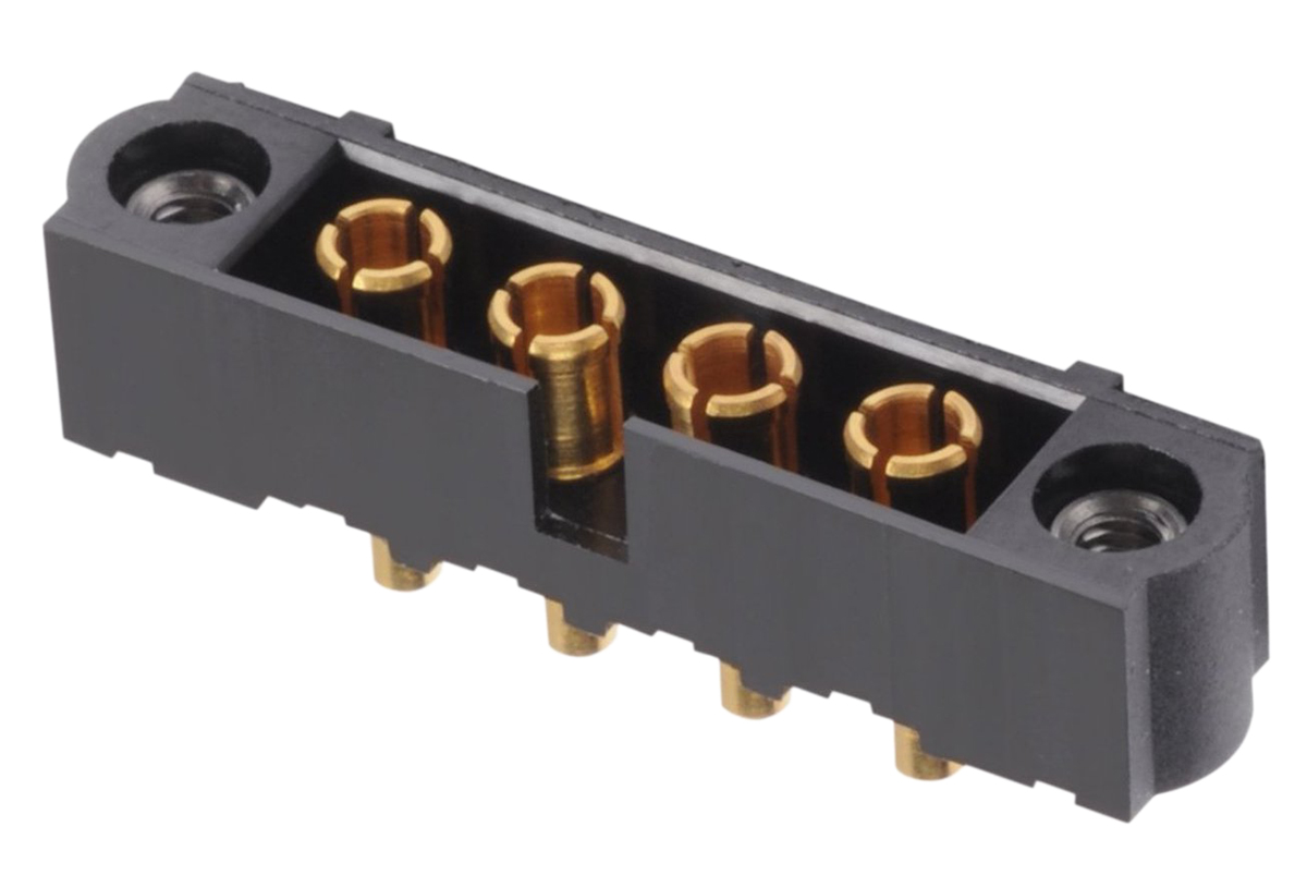 HARWIN Datamate Mix-Tek Series Straight Through Hole PCB Header, 4 Contact(s), 4 mm Pitch, 1 Row, Shrouded