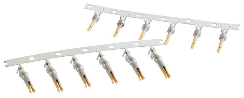 Amphenol CONEC size 1mm Male Crimp D-sub Connector Contact, Gold Flash over Nickel Plug, 28 → 24 AWG