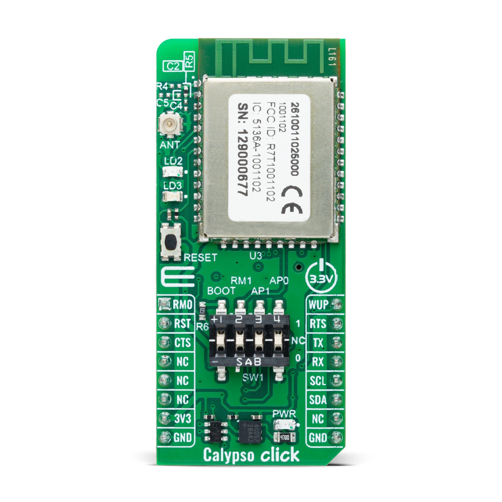 MikroElektronika WIRL-WIFS Calypso WLAN Module 2610011025000 WiFi, WLAN Communication Board Kit for And Low Power