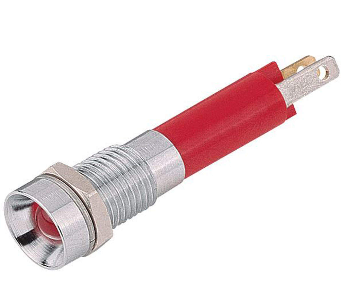 Signal Construct Red Panel Mount Indicator, 24 → 28V, 8mm Mounting Hole Size, Solder Tab Termination