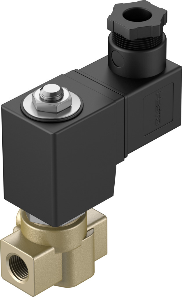 Festo 2/2 Pneumatic Solenoid Valve - Solenoid/Spring G 1/8 VZWD Series 24V dc, 1491836
