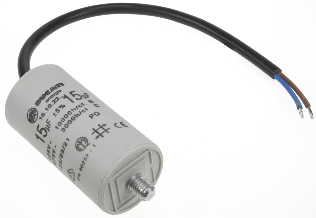Ducati Energia 4.16.10 Polypropylene Film Capacitor, 400 → 500V ac, ±5%, 15μF, Stud Mount