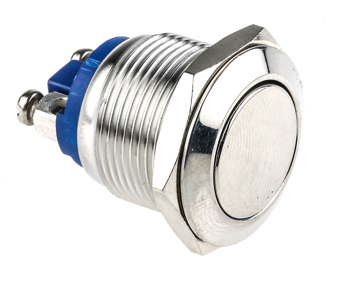 EOZ Push Button Switch, Momentary, Panel Mount, 19.2mm Cutout, SPST, 48 V dc, 250V ac, IP65