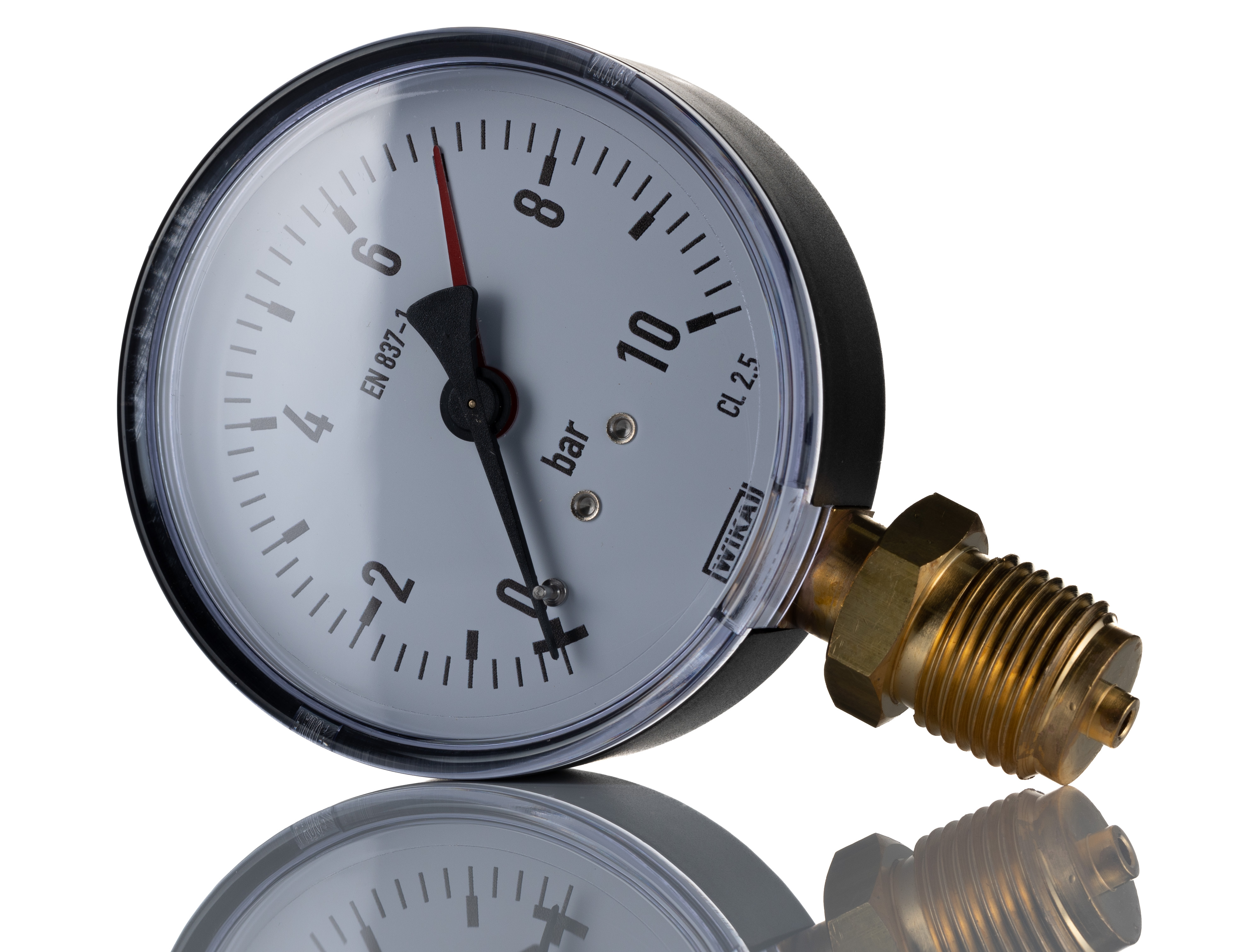 WIKA G 1/2 Analogue Pressure Gauge 2.5bar Bottom Entry 100mm Outside Diameter
