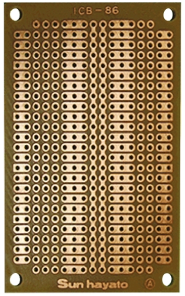 Sunhayato Matrix Board FR1 1mm Holes, 2.54 x 2.54mm Pitch, 72 x 47 x 1.6mm