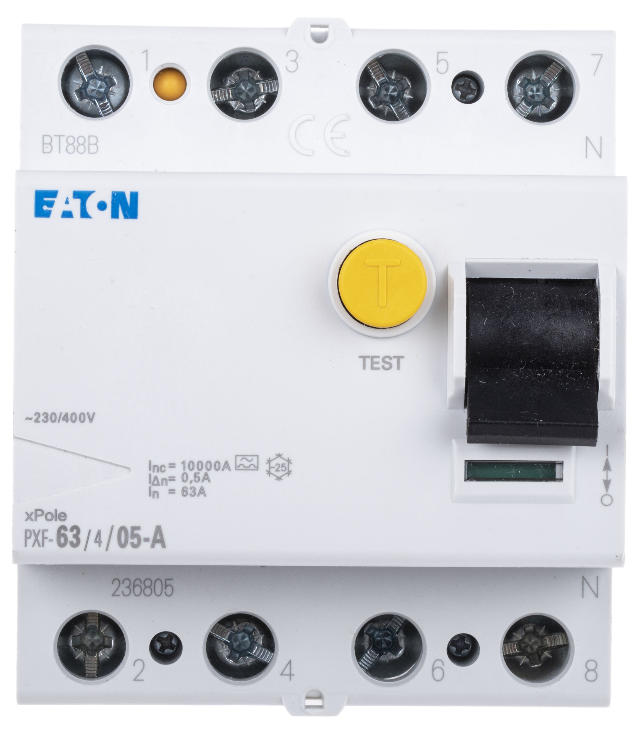 Eaton PXF-A RCCB, 63A, 3+N Pole, 500mA, Type A