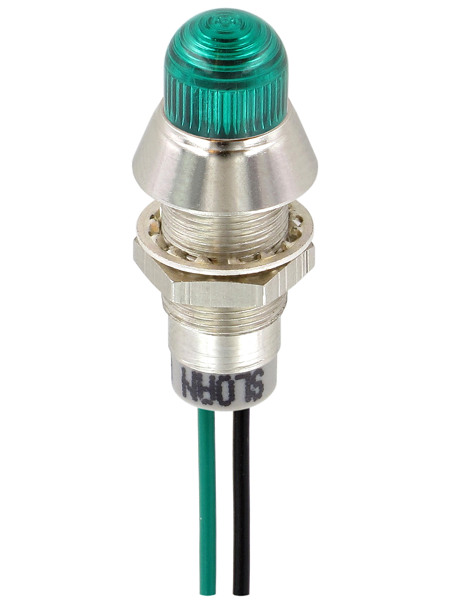 Sloan Green Panel Mount Indicator, 5 → 28V dc, 8.2mm Mounting Hole Size, Lead Wires Termination, IP68