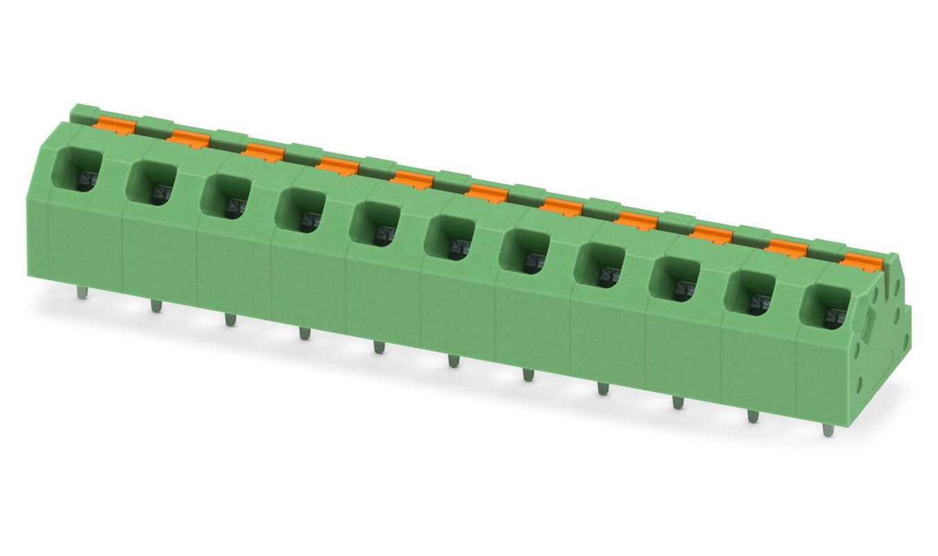 Phoenix Contact SPTAF 1/11-5.0-IL Series PCB Terminal Block, 11-Contact, 5mm Pitch, Through Hole Mount, 2-Row