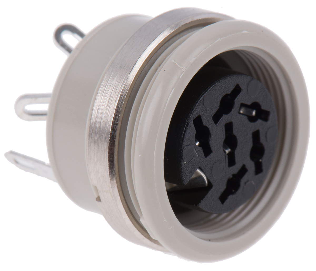 Hirschmann, MAB 6 Pole Din Socket, DIN 45322, 4A, 34 V ac/dc IP30, Screw Lock, Female, Panel Mount