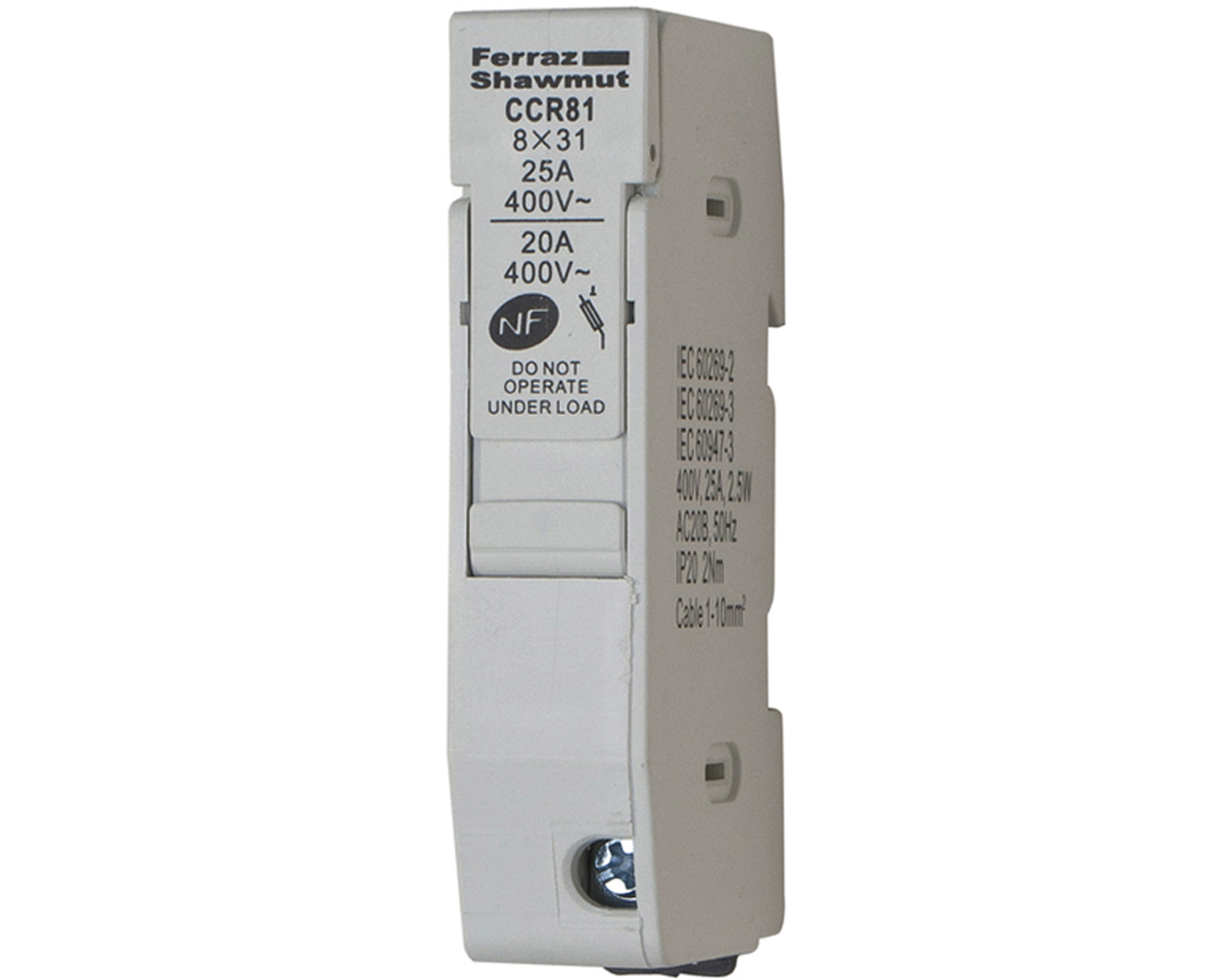 Mersen 25A Rail Mount Fuse Holder for 8 x 31mm Fuse, 1P, 400V ac