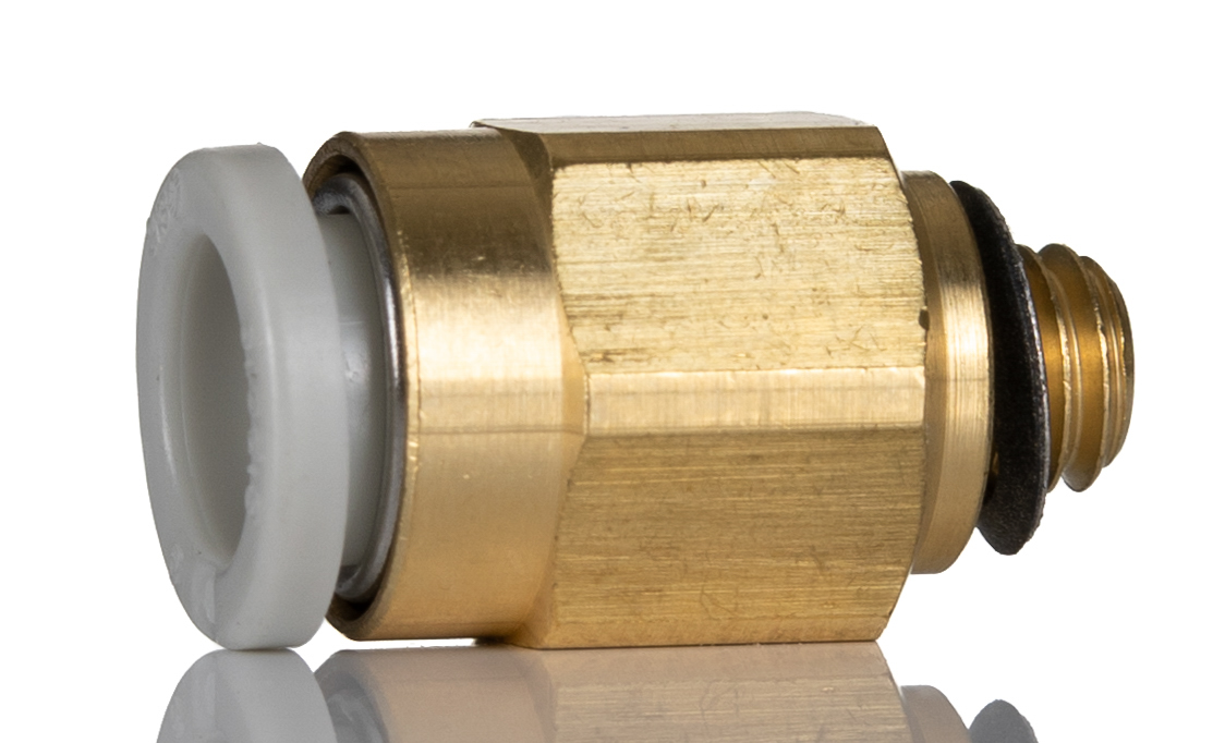 SMC KQ2 Series Straight Threaded Adaptor, M6 Male to Push In 6 mm, Threaded-to-Tube Connection Style