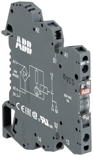 ABB Solid State Relay, DIN Rail Mount, 24 V dc Control