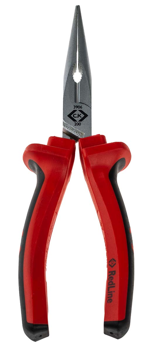 CK Long Nose Pliers, 200 mm Overall, Straight Tip, 75mm Jaw