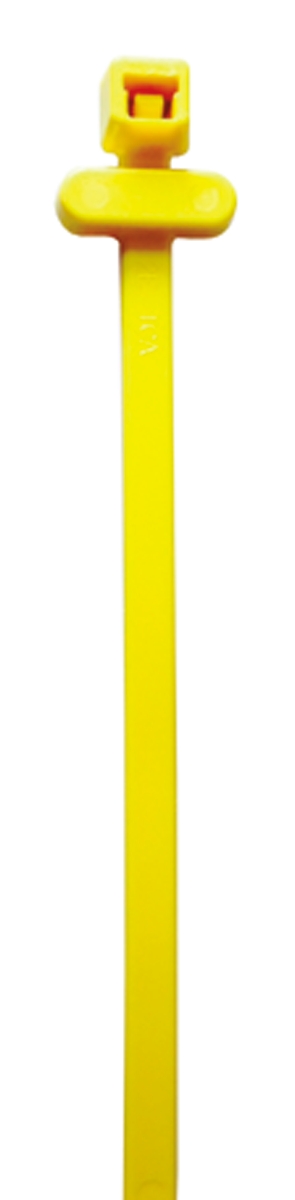HellermannTyton Cable Tie, RFID, 200mm x 4.6 mm, Yellow Polyamide 6.6 (PA66), Pk-100