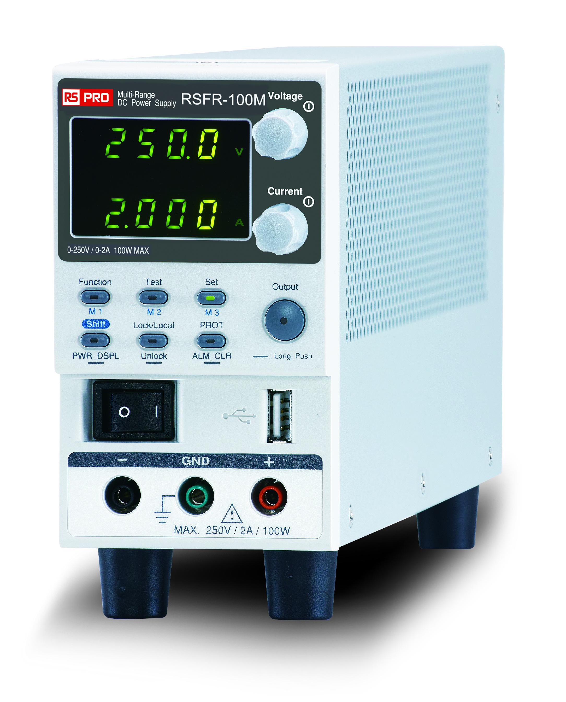 RS PRO Digital Bench Power Supply, 0 → 250V, 2A, 1-Output, 100W - UKAS Calibrated