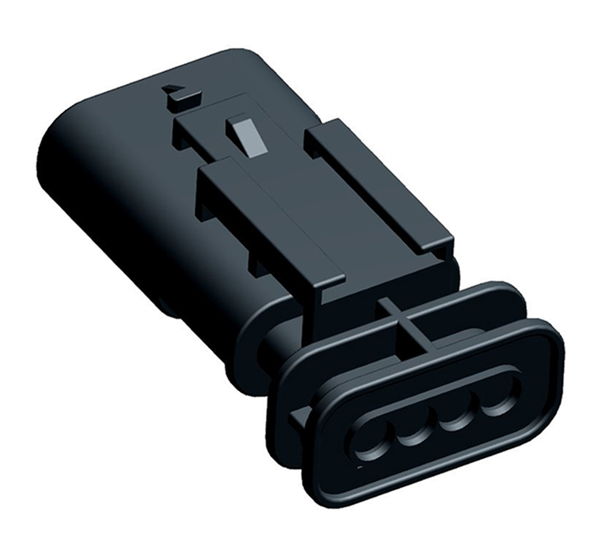 TE Connectivity, MCON 1.2 Automotive Connector Plug Black Plug-In 4 Way 1-1564559-1