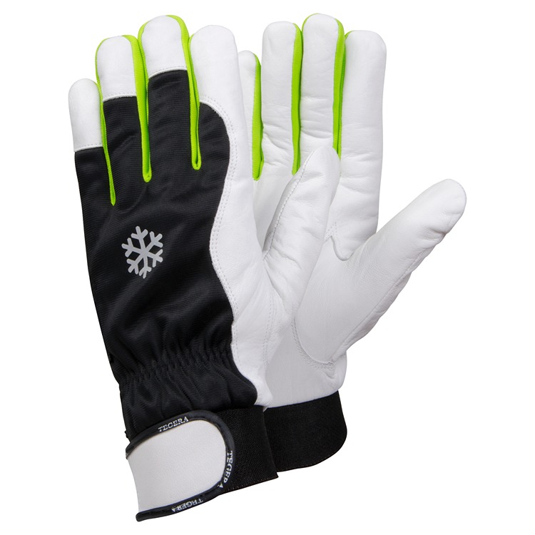 Tegera Fleece Leather Work Gloves, Size 10