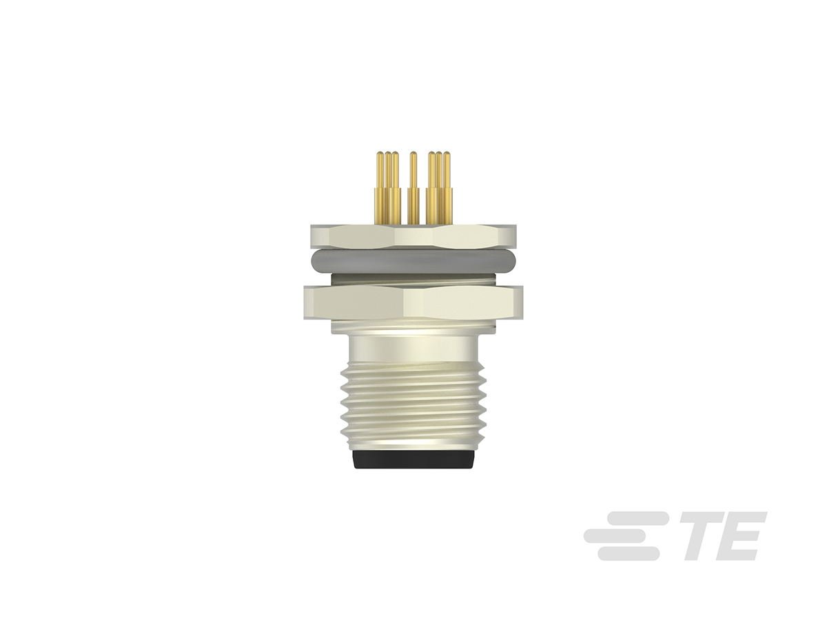 TE Connectivity Circular Connector, 8 Contacts, Front, M12 Connector, Plug, Male, IP67, M12 Series