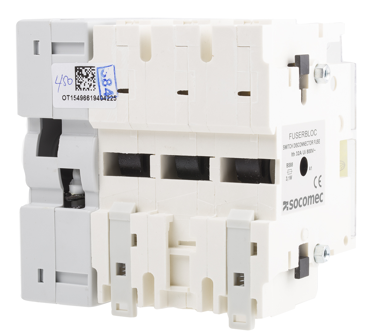 Socomec Fuse Switch Disconnector, 3 Pole, 32A Max Current, 10A Fuse Current