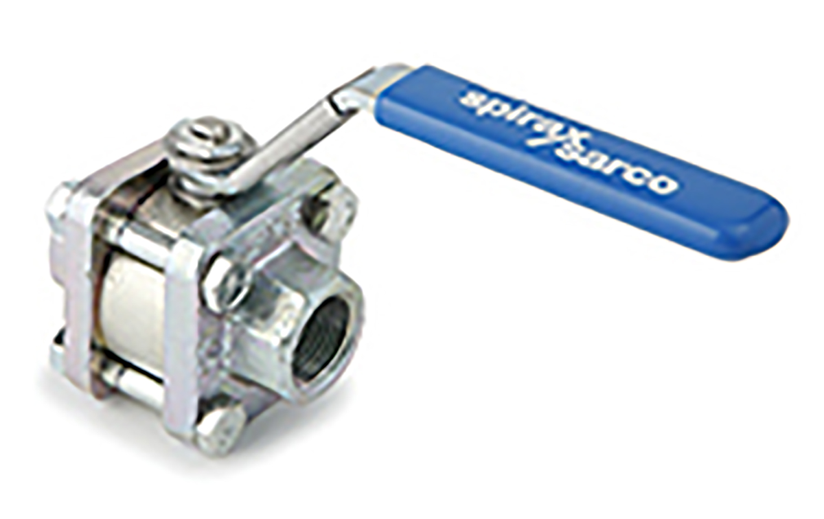 Spirax Sarco Stainless Steel Reduced Bore, 3 Way, Ball Valve, Threaded, BSPP 3/4in