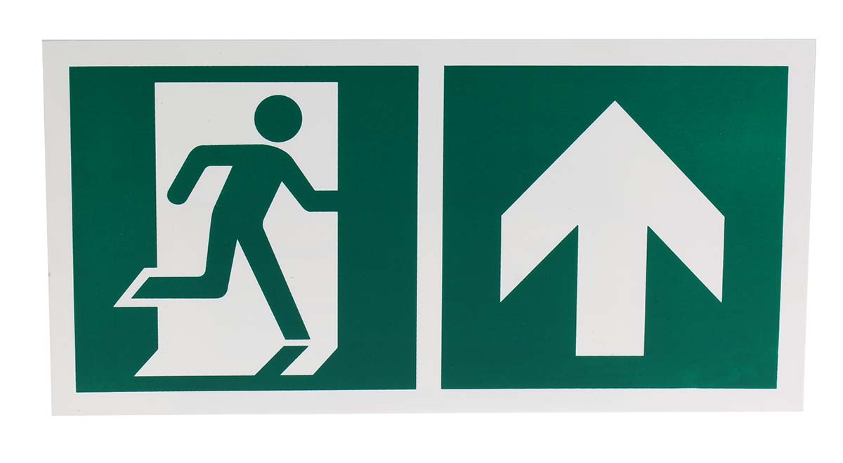 Plastic Emergency Exit Up,  With Pictogram Only, Non-Illuminated Emergency Exit Sign