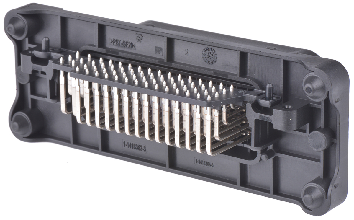 TE Connectivity, AMP MCP 1.5/2.8 Automotive Connector Plug Black Through Hole 62 Way, Solder Termination 1-1418362-3