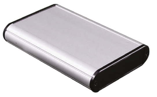 Hammond 1455 Series Silver Anodised Aluminium Enclosure, IP54, Black Lid, 101 x 72 x 19mm
