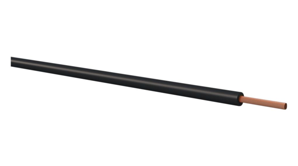 Kabeltronik 1601 Series Black 0.14 mm² Equipment Wire, 26 AWG, 72 X 0.05 mm, 100m, PVC Insulation, 160101409