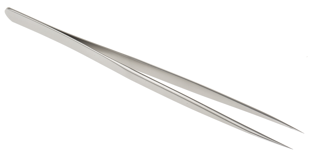 RS PRO 140 mm, Stainless Steel, Narrow, Tweezers