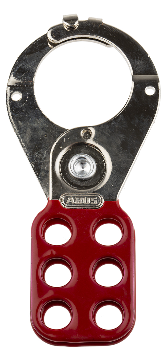 RS PRO Red 6-Lock Steel Hasp Lockout, 38mm Shackle, 38mm Attachment