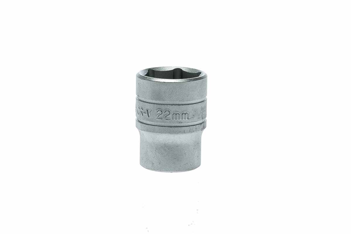 Teng Tools 1/2 in Drive 22mm Standard Socket, 6 point, 40 mm Overall Length