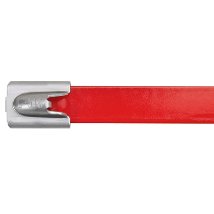 Panduit Cable Tie Assemblies, , 362mm x 7.9 mm, Red 316 Stainless Steel, Pk-50
