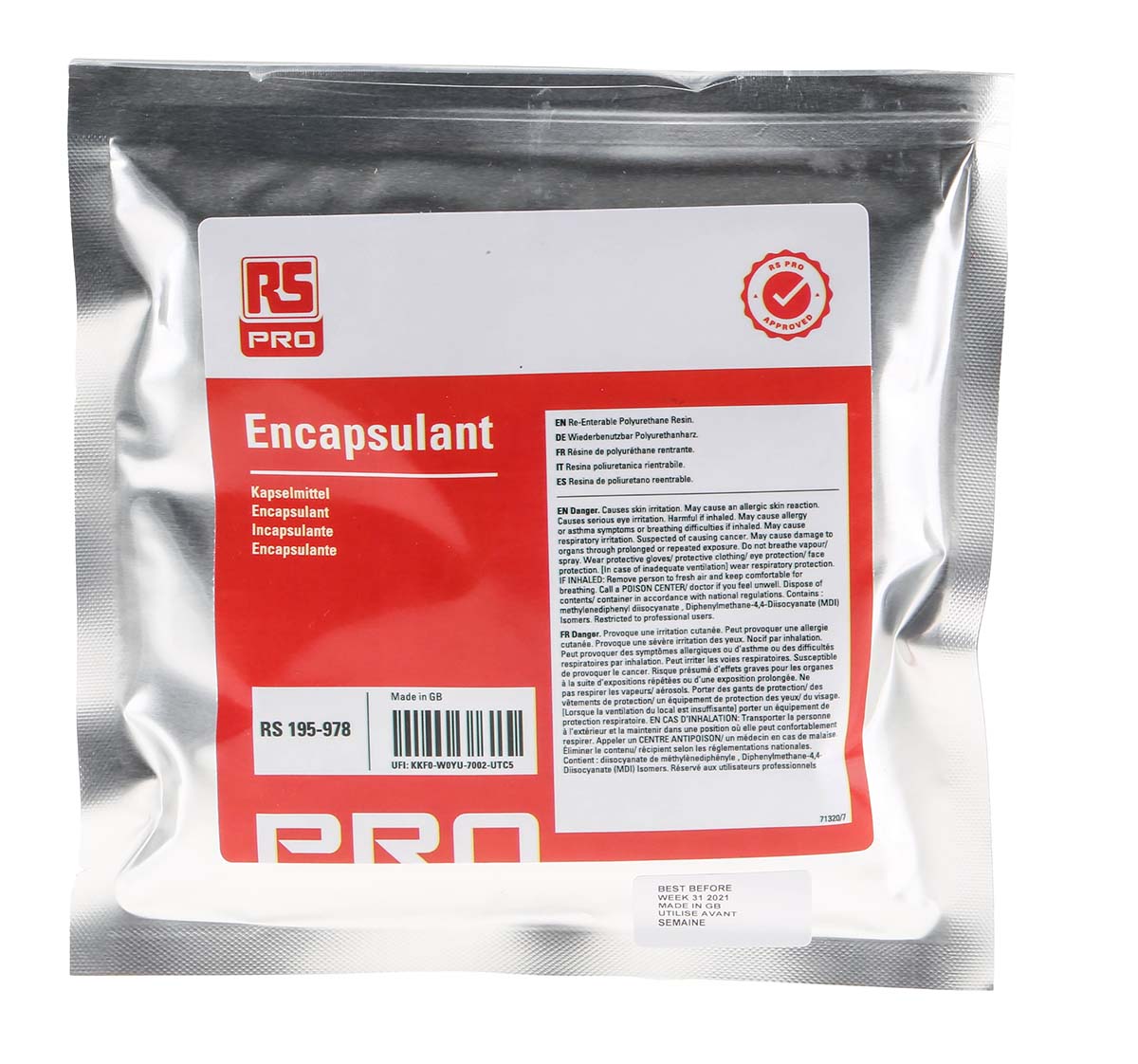 RS PRO Transparent Yellow PUR Potting Compound 250 g
