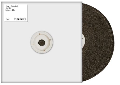 RS PRO 120 Grit Fine Sandpaper Roll, 25m x 25mm