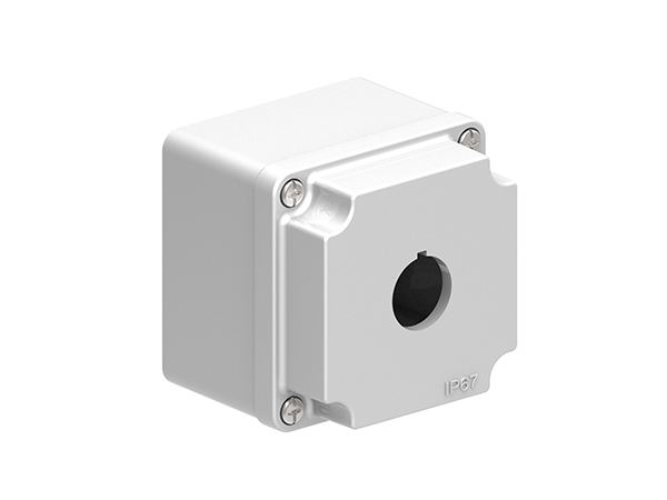 Lovato Grey Metal LPZM Empty Control Station - 1 Hole 22.5mm Diameter