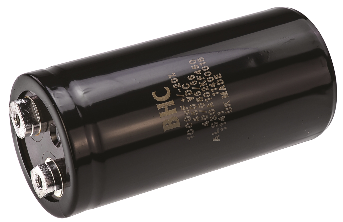 KEMET 1000μF Aluminium Electrolytic Capacitor 450V dc, Screw Terminal - ALS30A102KF450