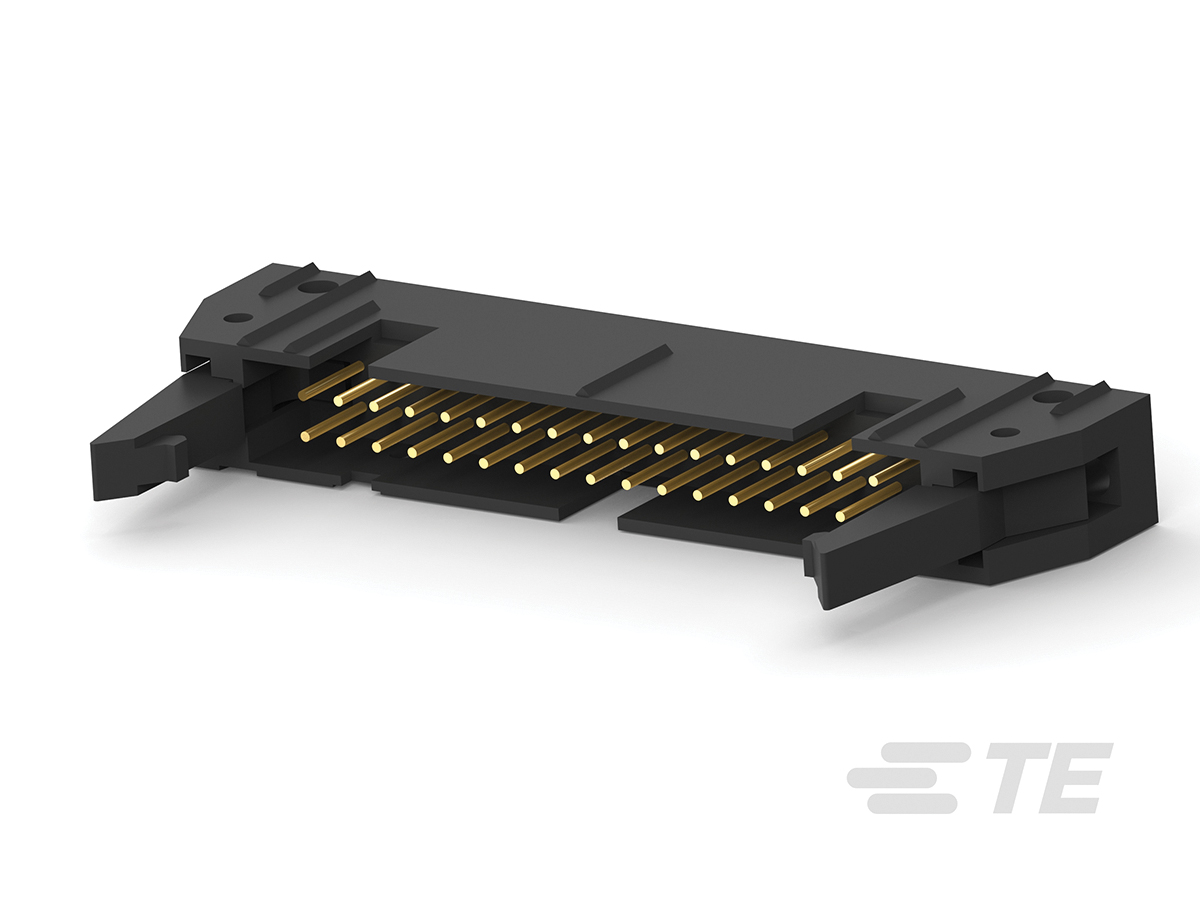 TE Connectivity AMP-LATCH Series Straight Through Hole PCB Header, 34 Contact(s), 2.54 mm Pitch, 2 Row, Shrouded